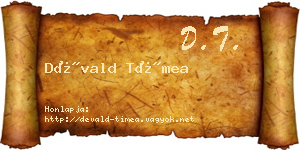 Dévald Tímea névjegykártya